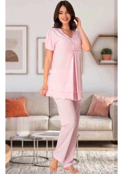 Lohusa Pijama Takımı Pembe - 8022