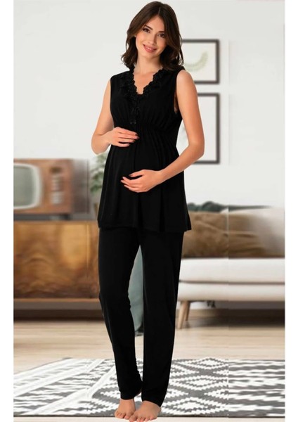 Lohusa Pijama Takımı Siyah - 8032