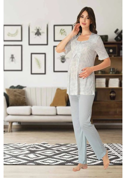 Lohusa Pijama Takımı Mavi - 8012