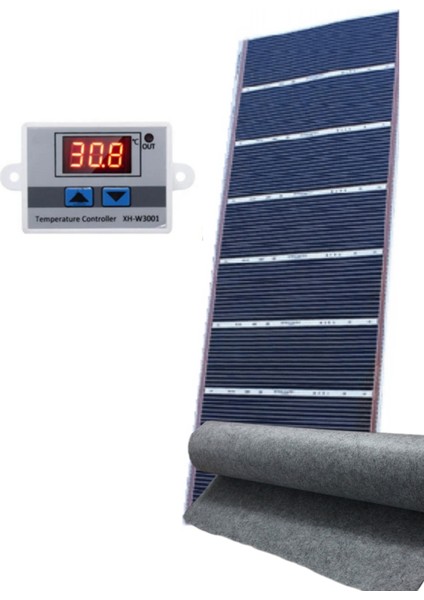 65X25 cm Dijital Termostatlı Keçeli Halı Altı Karbon Film Isıtıcı