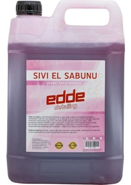 Araba Araç Oto Çilekli Sakız Kokulu Sıvı El Sabunu 5 Lt Oto Detailing