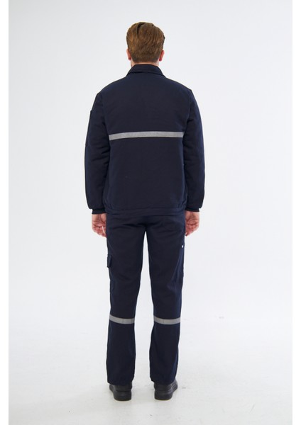 Iş Takımı 7/7 Gabardin %100 Pamuk Kapitoneli Reflektörlü Kışlık Lacivert fiyatları