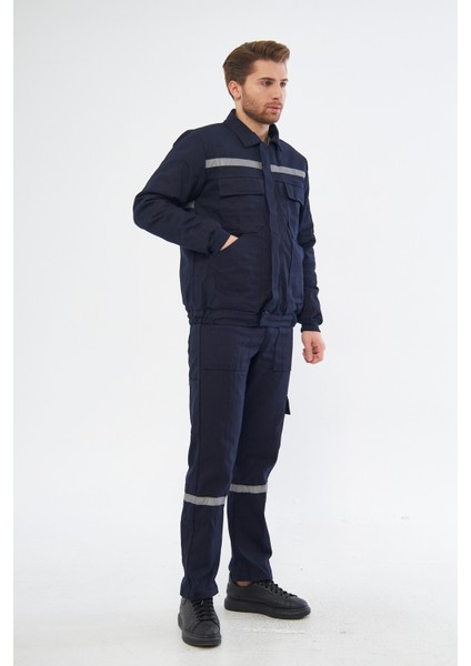 Iş Takımı 7/7 Gabardin %100 Pamuk Kapitoneli Reflektörlü Kışlık Lacivert modelleri