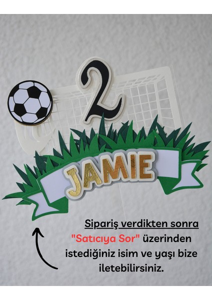 Futbol Temalı Erkek Çocuk Doğum Günü Süsü Futbol Kişiye Özel Pasta Süsü Parti Malzemesi Cake Topper (19X16CM) fiyatları