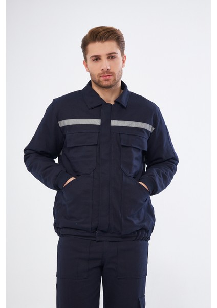 Mont 7/7 Gabardin %100 Pamuk Reflektörlü Kapitoneli Kışlık Lacivert