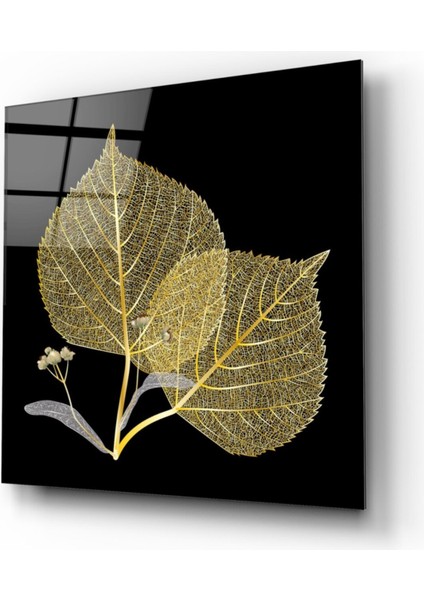 Gold Yaprak Cam Tablo