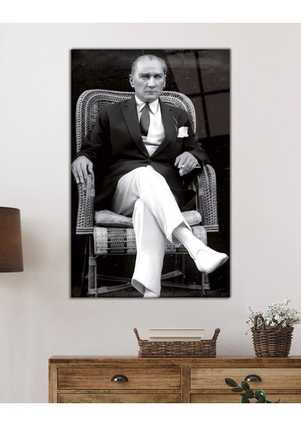 Atatürk Portresi Cam Tablo Ev ve Ofis Duvar Dekoru