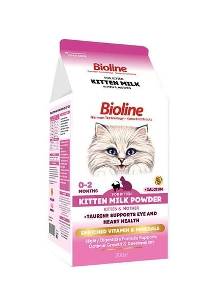 Bioline Kitten Milk Yavru Kedi Süt Tozu 200 gr