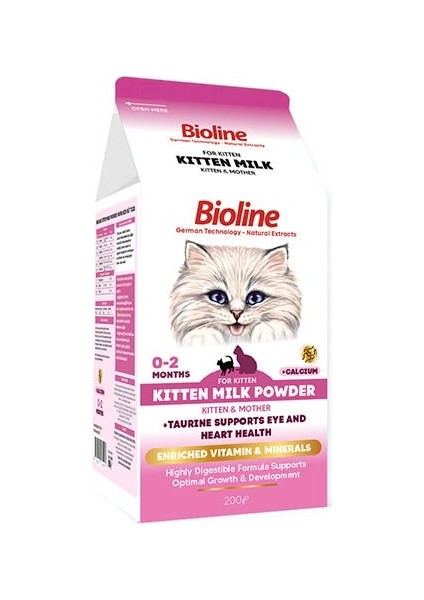 Bioline Kitten Milk Yavru Kedi Süt Tozu 200 gr