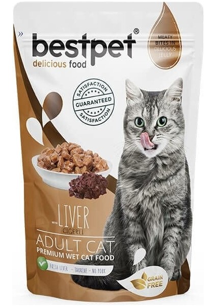 Bestpet Adult Jelly Pouch Ciğerli Yaş Kedi Maması 85 gr