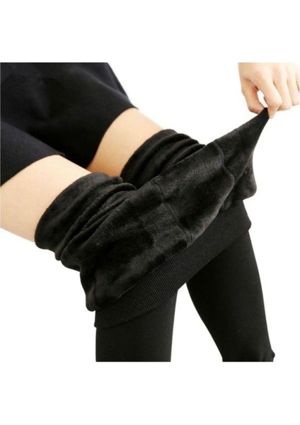 Kadın Peluş Tayt Içlik Siyah Tayt Içi Peluş Termal Tayt Içi Polar Peluş Tayt Peluş Yüksek Bel Fit Termal Tayt