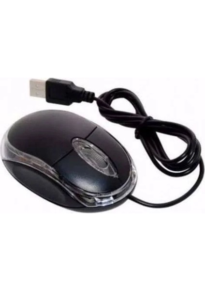 USB Girişli Fare Ergonomik Kablolu 1200 Dpı Işıklı Optik Mouse Siyah