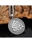 Valknut Thor Shield Iskandinav Motifli Kalkan Örgü Zincir 316L Çelik Erkek Kolye 1