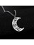 Pentagram & Moon Nordik Tribal Desenli Ay Tasarım Witchcraft Kadın Çelik Kolye 1