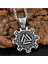 Valknut Nordik Motifli Triquetra Runik Yazılı 316L Çelik Erkek Kolye 1