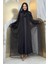 Taş Detaylı Yasarakol Tül Abaya 7881 Siyah 2