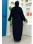 Işleme Detaylı Abaya ve Elbise Takım 8486 Lacivert 2