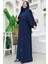 Şallı Namaz Elbisesi 3857 Lacivert 3