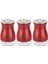 3 Parça Kırmızı Cam Kavanoz Seti 730ML 1