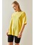 Sarı Bisiklet Yaka Basic Oversize T-Shirt 4KXK1-47895-10 1