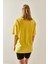 Sarı Bisiklet Yaka Basic Oversize T-Shirt 4KXK1-47895-10 5