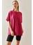 Fuşya Oversize Basic T-Shirt 3YXK1-47087-07 2