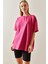 Fuşya Oversize Basic T-Shirt 3YXK1-47087-07 3