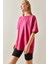 Fuşya Oversize Basic T-Shirt 3YXK1-47087-07 4