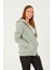 Kadın Kanguru Cepli Kapüşonlu Sweatshirt Içi Polar Kalın Hırka 1