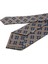 Gri Motif Desen Mendilli Klasik Kravat KK12027 3
