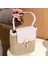 Küçük Hasır Kova Çanta Kadınlar Için Yaz Crossbody Çanta Bayan Seyahat Çantalar ve Çanta Kadın Omuz Basit Çanta Beyaz (Yurt Dışından) 3