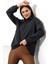 Yarım Balıkçı Yaka Uzun Sweatshirt 19556 Füme 2
