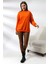 Yarım Balıkçı Yaka Uzun Sweatshirt 19556 Oranj 1