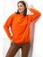 Yarım Balıkçı Yaka Uzun Sweatshirt 19556 Oranj 2