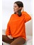 Yarım Balıkçı Yaka Uzun Sweatshirt 19556 Oranj 3
