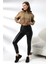 Şardonlu Kapüşonlu Sweatshirt 21391 Bej 1