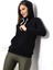 Şardonlu Kapüşonlu Sweatshirt 19491 Siyah 3