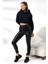 Şardonlu Kapüşonlu Sweatshirt 21391 Lacivert 1