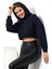 Şardonlu Kapüşonlu Sweatshirt 21391 Lacivert 2