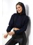 Şardonlu Kapüşonlu Sweatshirt 21391 Lacivert 3