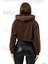 Şardonlu Kapüşonlu Sweatshirt 21391 Kahve 4