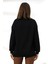 Yarım Balıkçı Yaka Uzun Sweatshirt 19556 Siyah 4