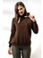 Şardonlu Kapüşonlu Sweatshirt 19491 Kahve 2