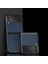 Plastik+Deri Telefon Kasası Kabuk Katlanır Telefon Geri Kapağı Galaxy Z Flip3 5g-Mavi (Yurt Dışından) 2
