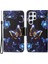 Tam Vücut Koruma Çapraz Doku Deseni Baskı Pu Deri Telefon Kılıfı Samsung Galaxy S22 Ultra 5g-Moon/kelebek (Yurt Dışından) 1