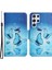 Desen Baskı Çapraz Doku Deri Kılıf Stand Samsung Galaxy S22 Ultra 5g-Batak Kelebek (Yurt Dışından) 1