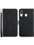 Samsung Galaxy A20E Için Cilt Düzenli Deri Telefon Stand Kapağı Kelebek Çiçek Deseni Baskılı Flip Cüzdan Kabuğu Bilek Kayış-Black (Yurt Dışından) 1