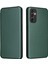 Samsung Galaxy M13 Için 4g Kart Sahibi Telefon Kasası Karbon Fiber Doku Pu Deri Koruyucu Kapak Stand-Yeşil ile (Yurt Dışından) 1