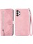 Samsung Galaxy A13 Için 4g Folio Flip Baskı Deri Telefon Kılıfı Zipper Cep Tasarım Cüzdan Koruyucu Stand Pink ile (Yurt Dışından) 1