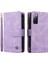 Tam Koruma Şeritleri Baskılı Cilt Touch Cüzdan Stand Deri Kapak Kart Yuvaları Samsung Galaxy S20 Fe 2022/S20 FE/S20 Fe 5G/S20 Lite-Purple Için Fermuar Cepi (Yurt Dışından) 1